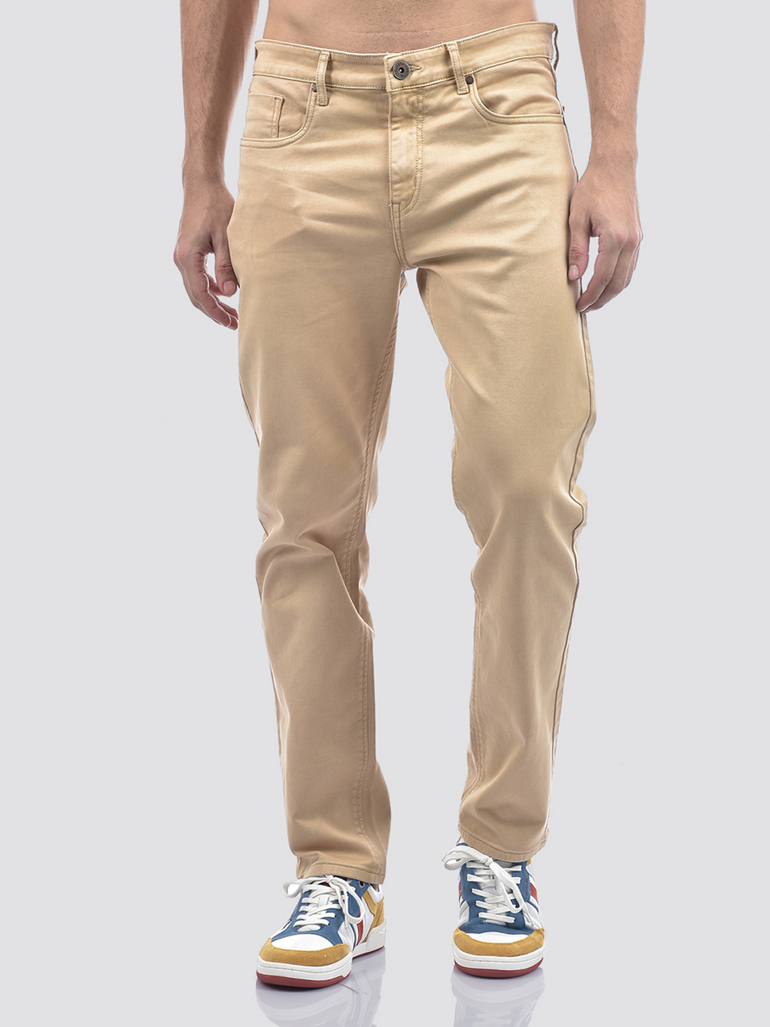 Numero Uno Men Beige Slim Fit Jeans